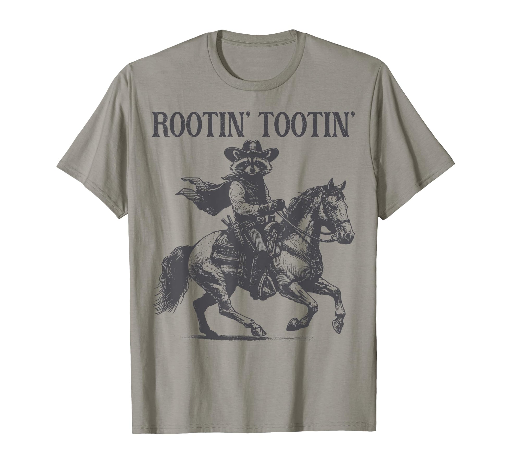 Rootin Tootin Trash Panda Western T-Shirt - Custom Art Print for Adults - T-Shirt, Sweatshirt, Hoodie