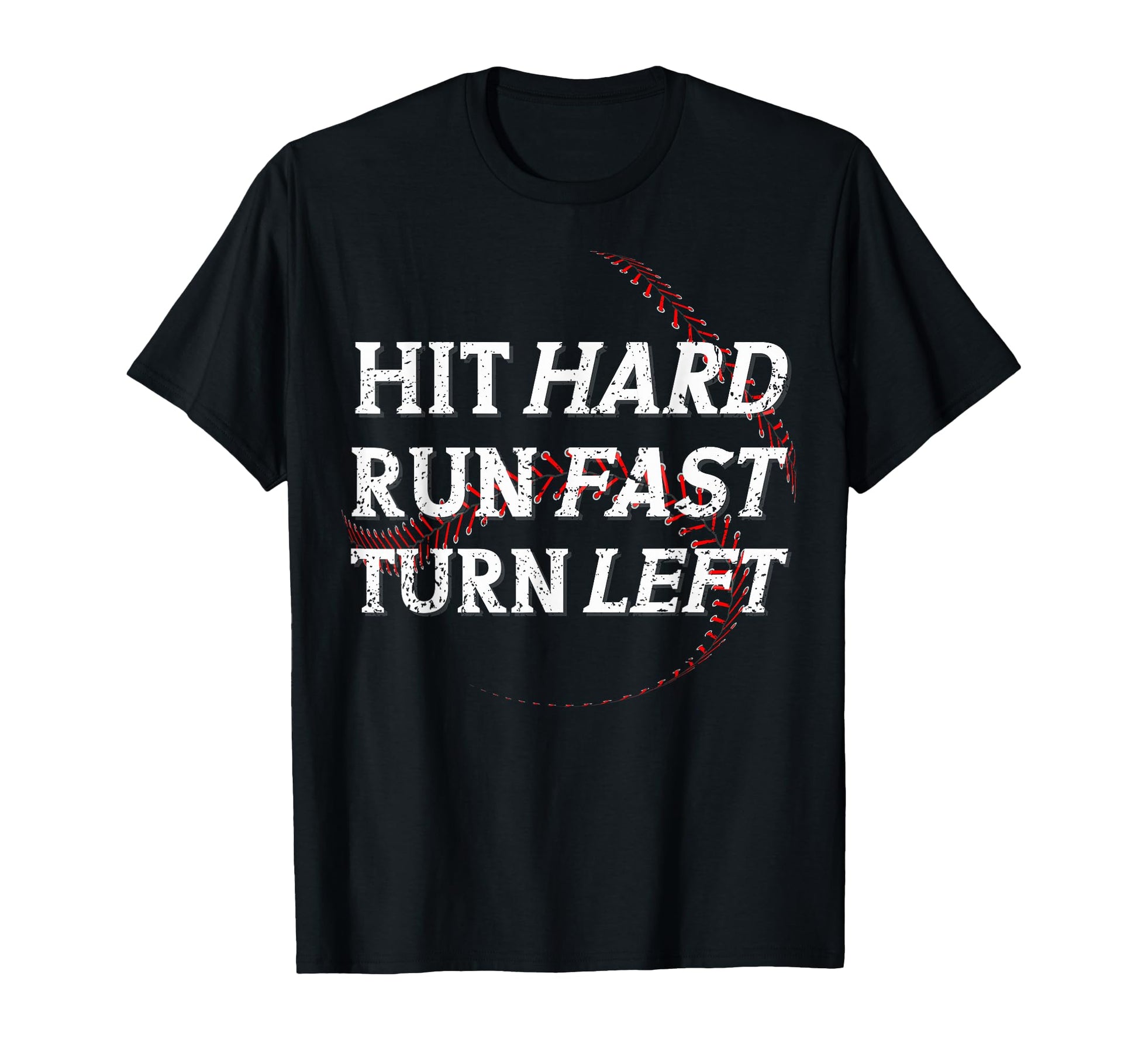 Funny Baseball Player Hit Hard Run T-Shirt - Minimalist Print for Adults - T-Shirt, Sweatshirt, Hoodie