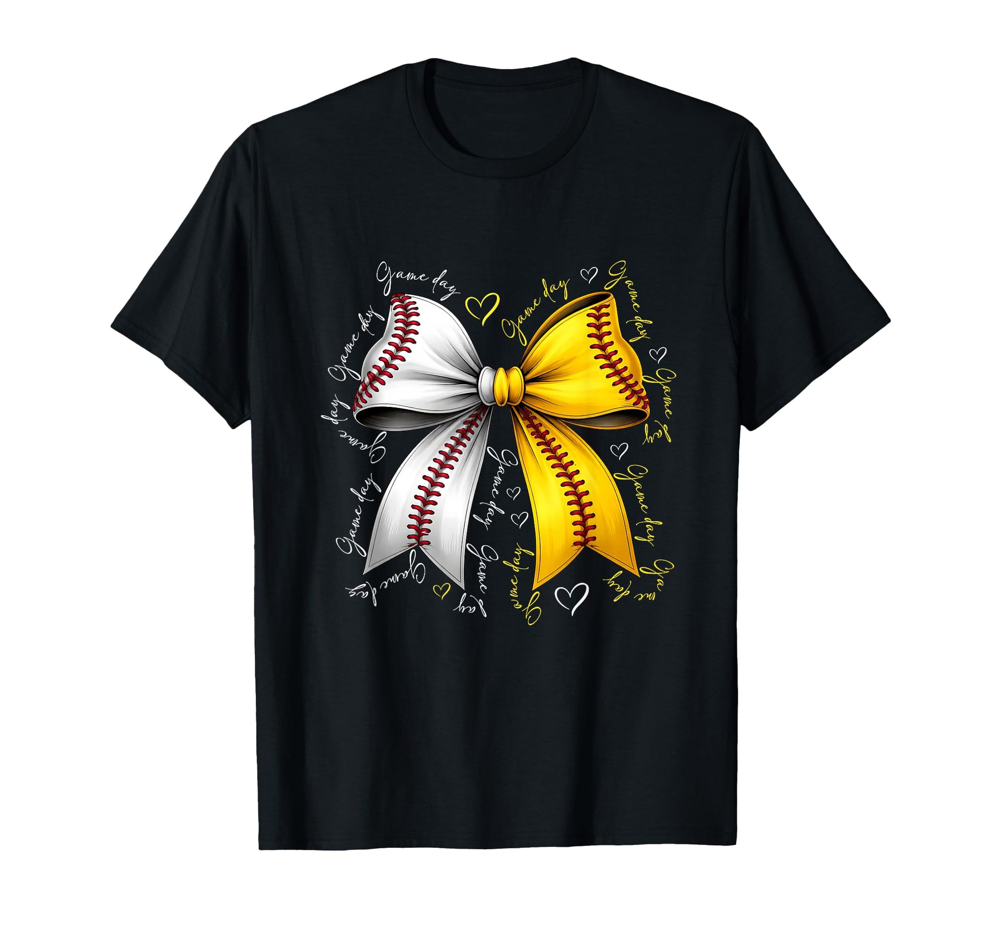 Coquette Baseball Softball Stitch Bow T-Shirt - Trendy Graphic Men Women - T-Shirt, Sweatshirt, Hoodie