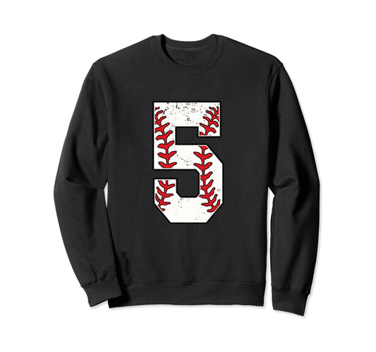 Baseball Jersey Number 5 Birthday Sweatshirt - Streetwear Style Men Women - T-Shirt, Sweatshirt, Hoodie