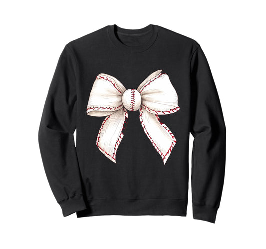 Baseball Coquette Bow Baseball Game Sweatshirt - Unique Graphic Men Women - T-Shirt, Sweatshirt, Hoodie
