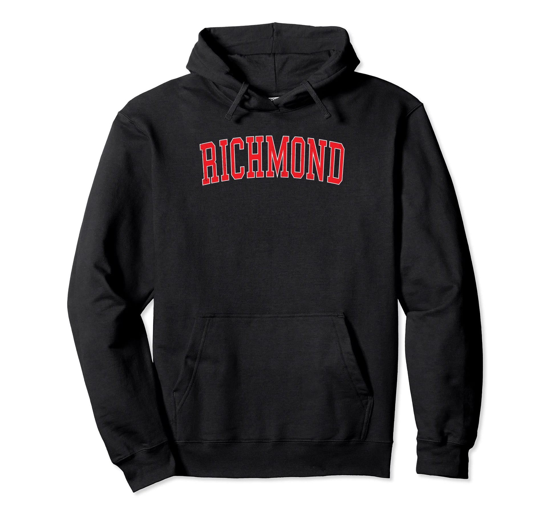 Richmond Va Varsity Red Text Hoodie - Minimalist Print for Adults - T-Shirt, Sweatshirt, Hoodie
