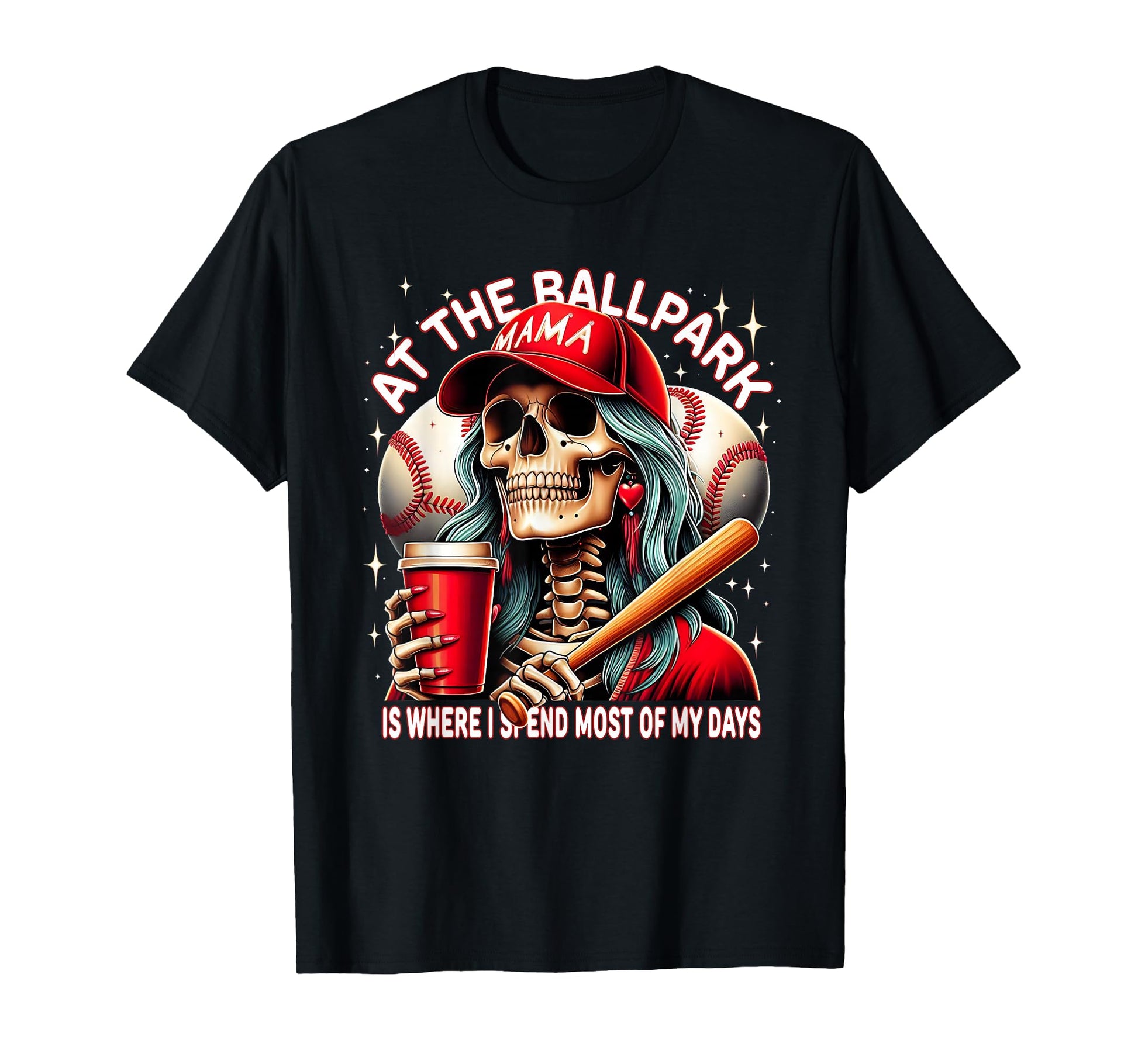 Baseball Mama Ballpark Funny Mothers T-Shirt - Graphic Print for Adults - T-Shirt, Sweatshirt, Hoodie