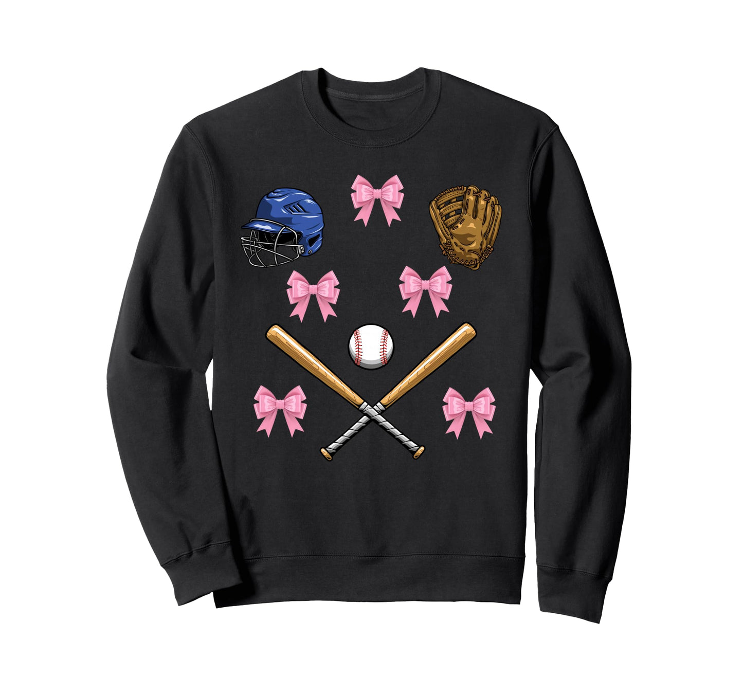 Baseball Bow Baseball Mom Mothers Day Sweatshirt - Aesthetic Graphic Unisex - T-Shirt, Sweatshirt, Hoodie