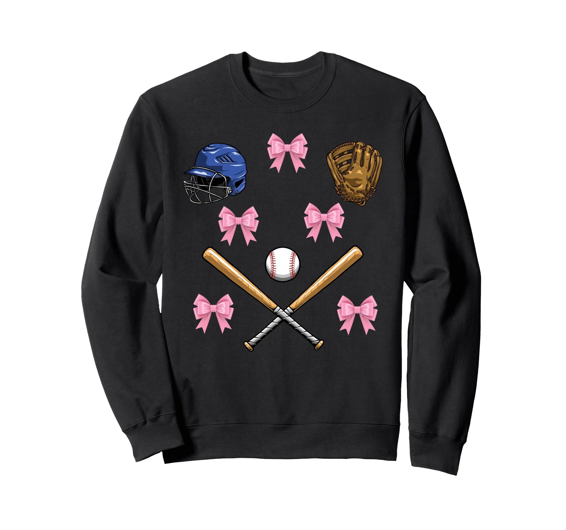 Baseball Bow Baseball Mom Mothers Day Sweatshirt - Aesthetic Graphic Unisex - T-Shirt, Sweatshirt, Hoodie