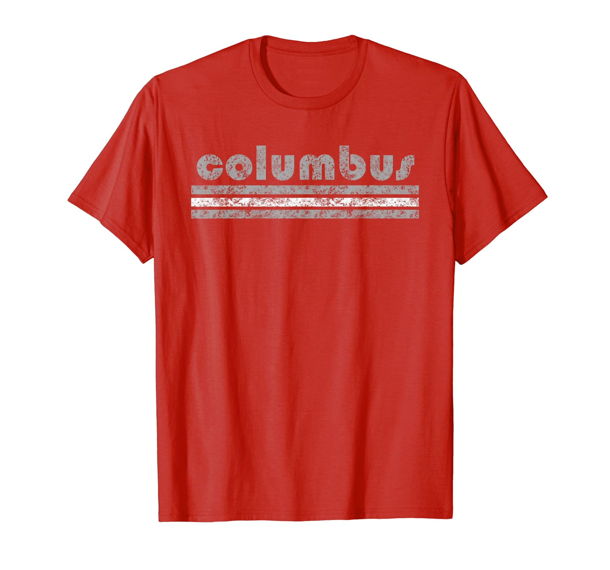 Columbus Ohio Three Stripe Weathered T-Shirt - Aesthetic Graphic Men Women - T-Shirt, Sweatshirt, Hoodie