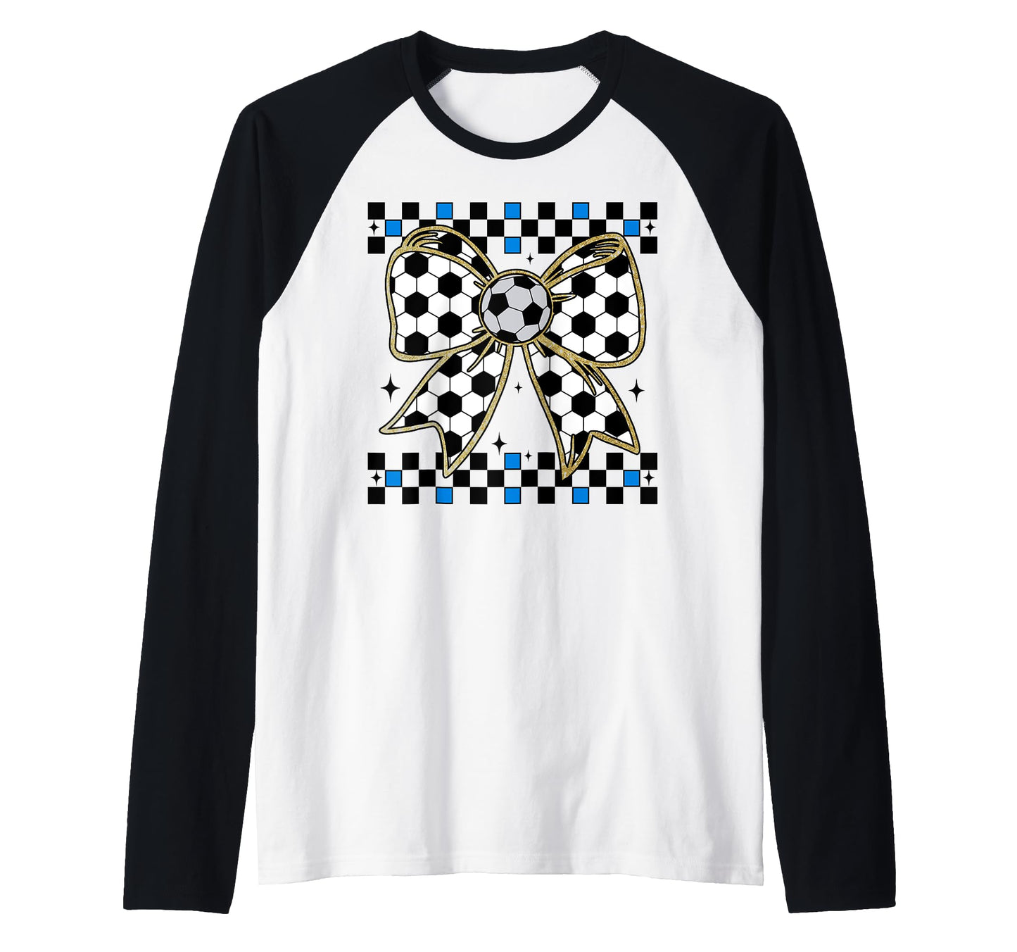 Soccer Bow Checkered Ribbon Gift Sports Sweatshirt - Graphic Print Unisex - T-Shirt, Sweatshirt, Hoodie