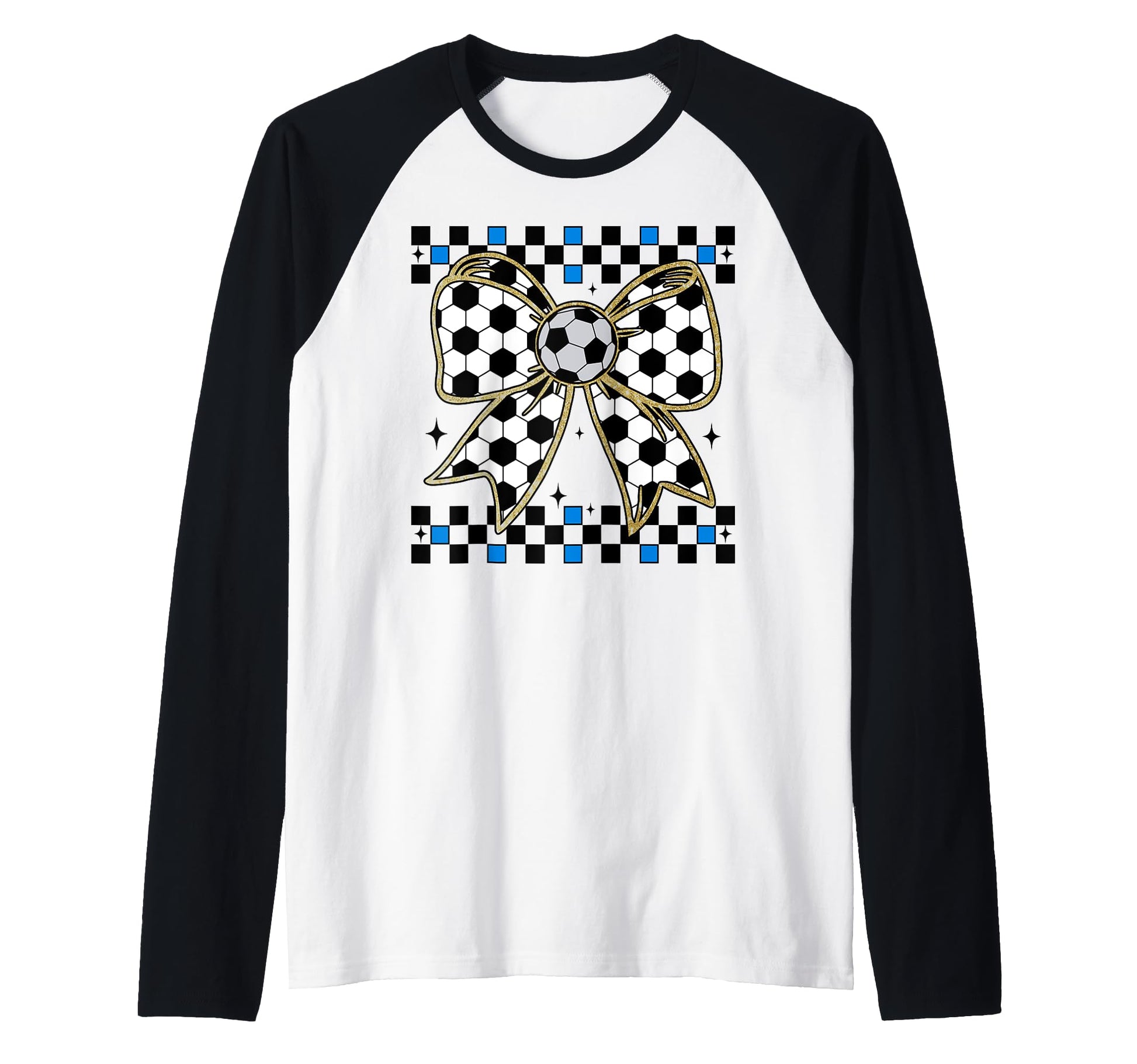 Soccer Bow Checkered Ribbon Gift Sports Sweatshirt - Graphic Print Unisex - T-Shirt, Sweatshirt, Hoodie