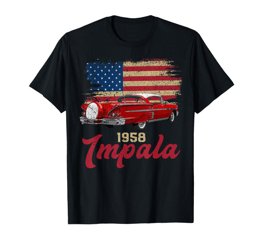 1958 58 Impala Old School Muscle Car T-Shirt - Custom Art Print for Adults - T-Shirt, Sweatshirt, Hoodie
