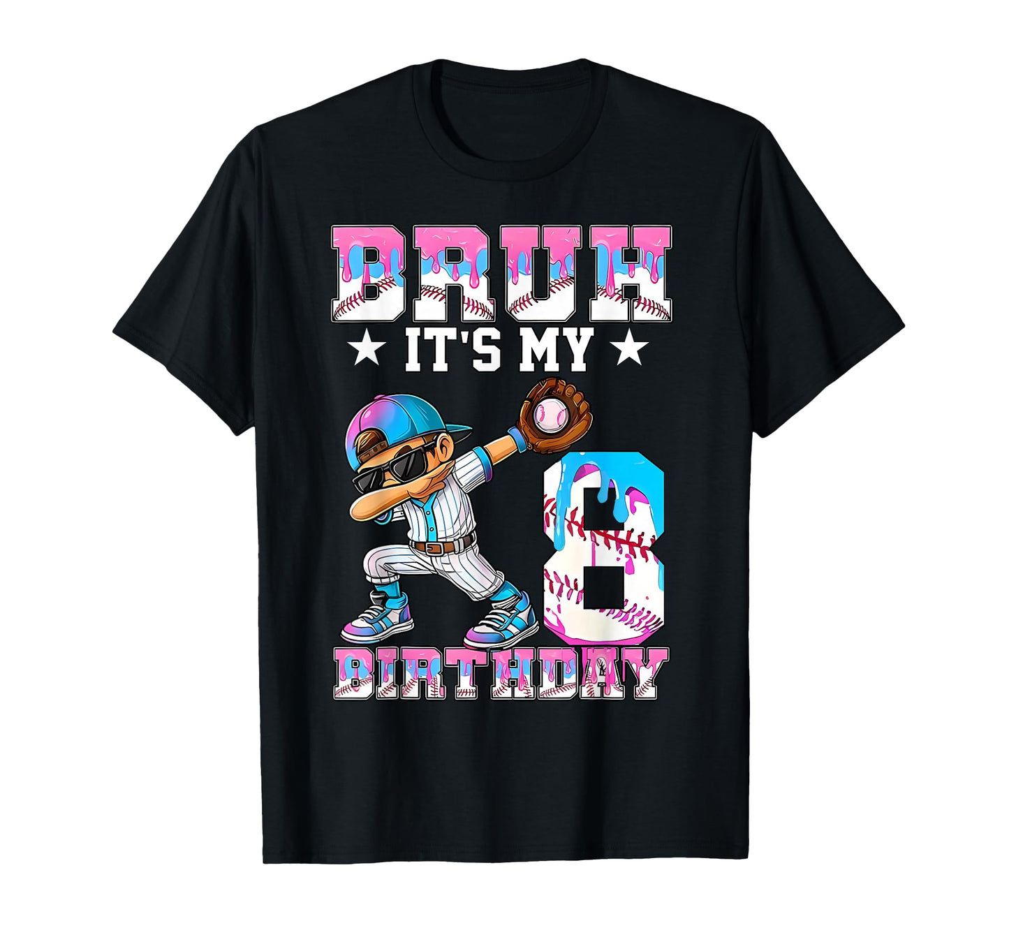 Bruh Its My 8Th Birthday Baseball Ice T-Shirt - Trendy Graphic Men Women - T-Shirt, Sweatshirt, Hoodie