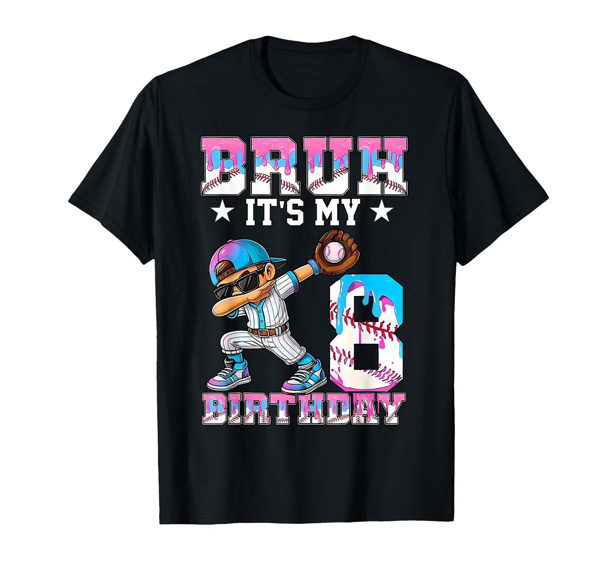 Bruh Its My 8Th Birthday Baseball Ice T-Shirt - Trendy Graphic Men Women - T-Shirt, Sweatshirt, Hoodie