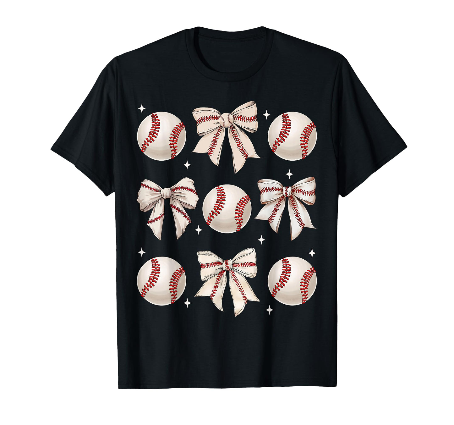 Baseball Coquette Bow Baseball Mom T-Shirt - Minimalist Print Men Women - T-Shirt, Sweatshirt, Hoodie