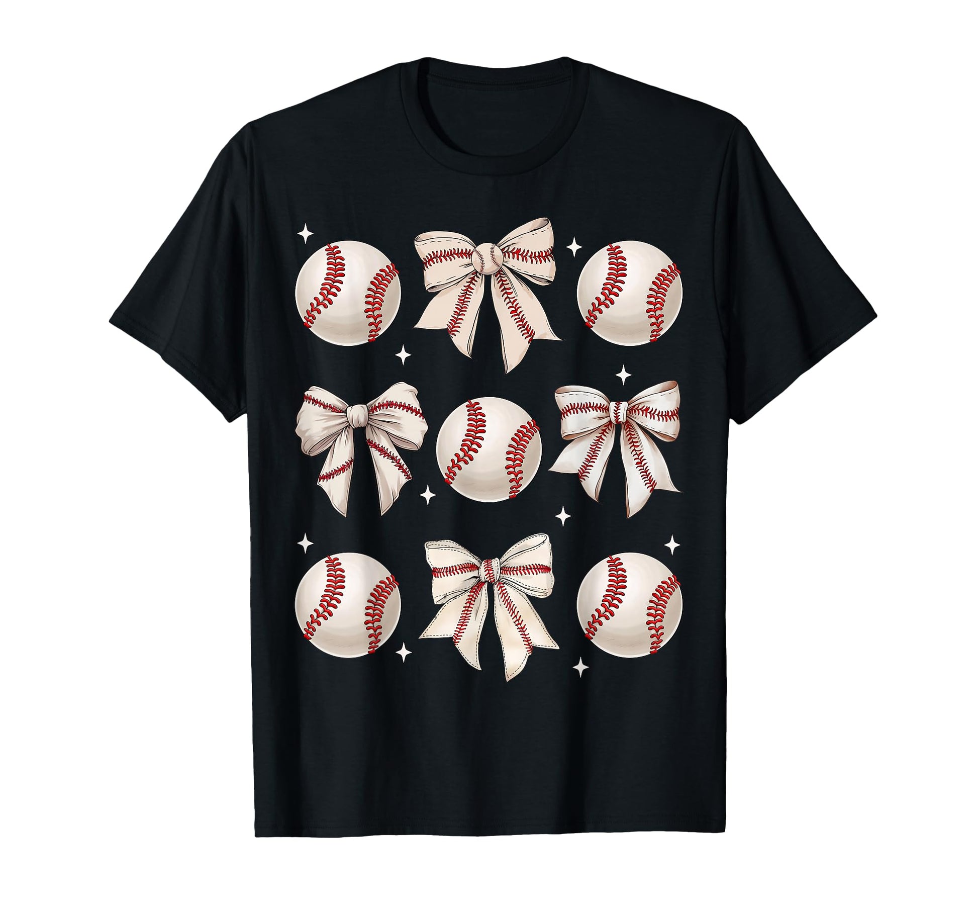 Baseball Coquette Bow Baseball Mom T-Shirt - Minimalist Print Men Women - T-Shirt, Sweatshirt, Hoodie