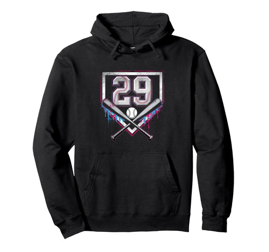 29Th Birthday Baseball Home Ice Cream Hoodie - Fun Novelty Design Unisex - T-Shirt, Sweatshirt, Hoodie