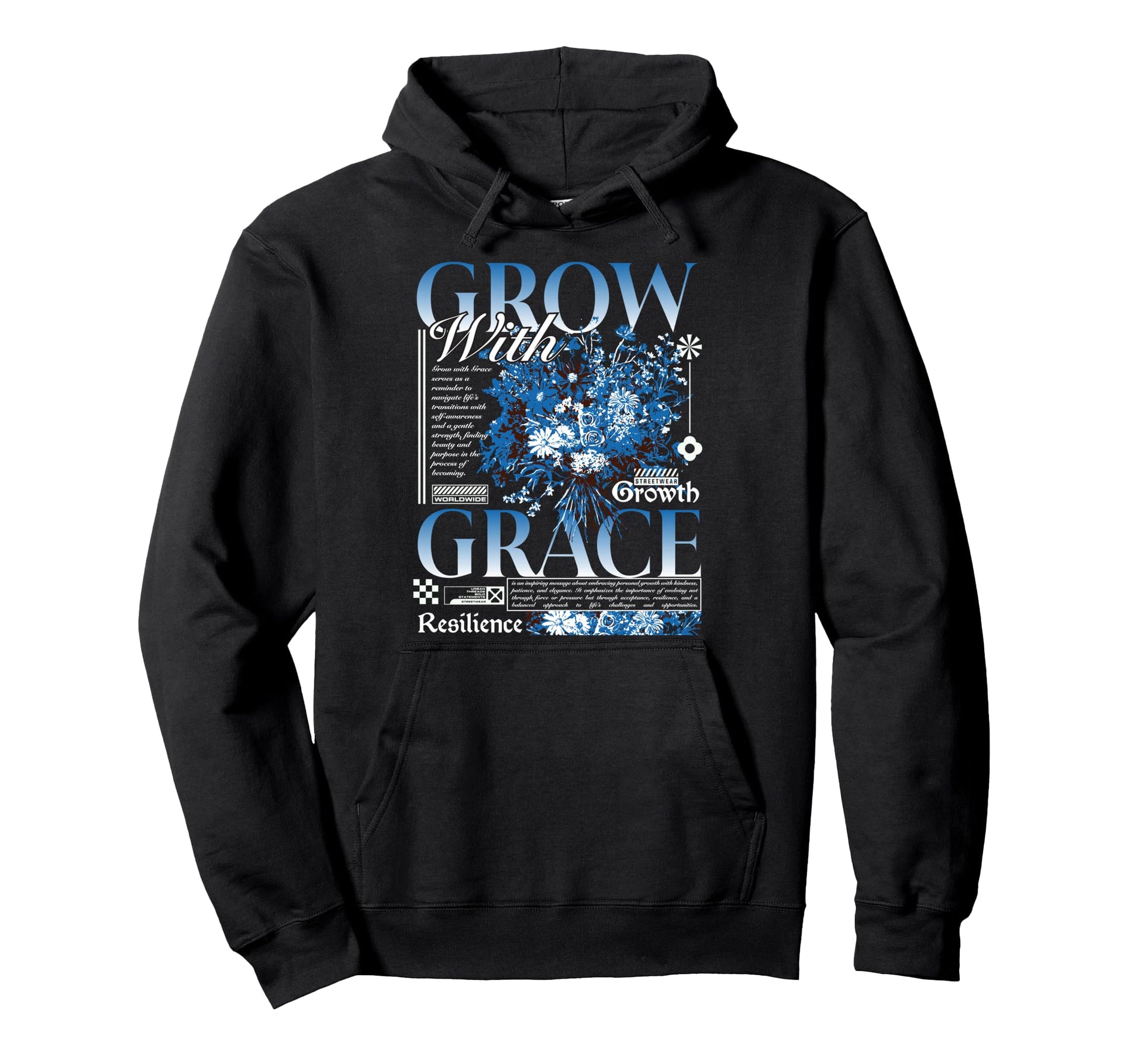 Y2K Grow Flowers Bold Urban Graffiti Hoodie - Trendy Graphic Unisex - T-Shirt, Sweatshirt, Hoodie