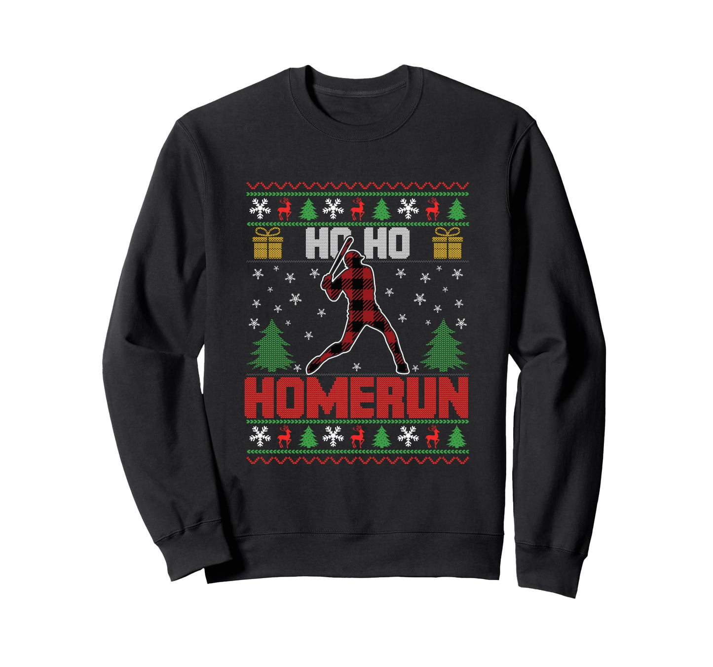 Ho Ho Homerun Sports Player Baseball Sweatshirt - Streetwear Style Unisex - T-Shirt, Sweatshirt, Hoodie