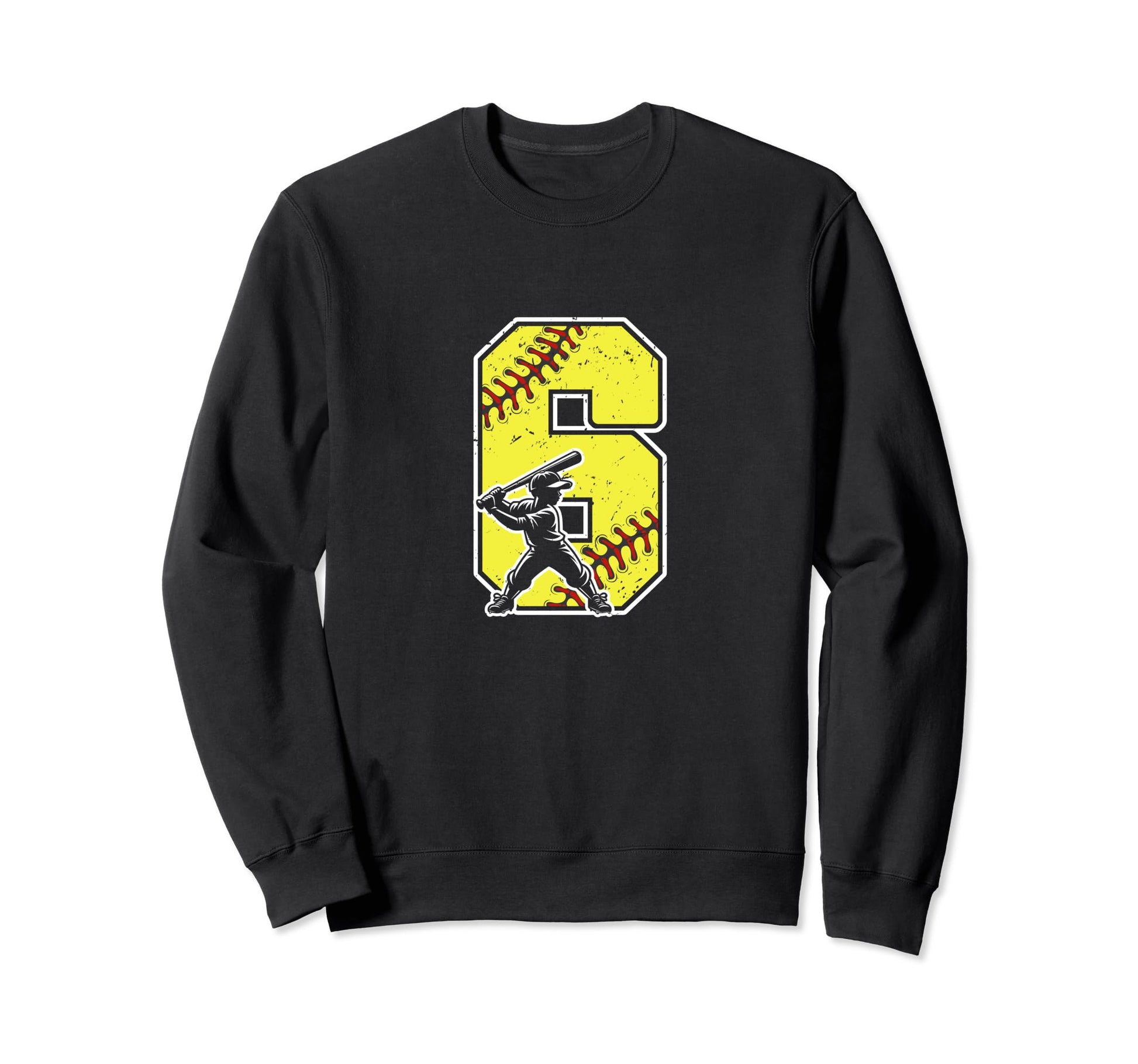 6Th Birthday 6 Years Old Baseball Sweatshirt - Custom Art Print Men Women - T-Shirt, Sweatshirt, Hoodie
