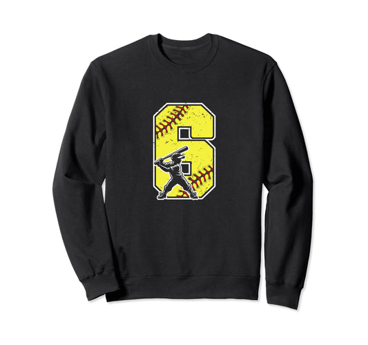 6Th Birthday 6 Years Old Baseball Sweatshirt - Custom Art Print Men Women - T-Shirt, Sweatshirt, Hoodie