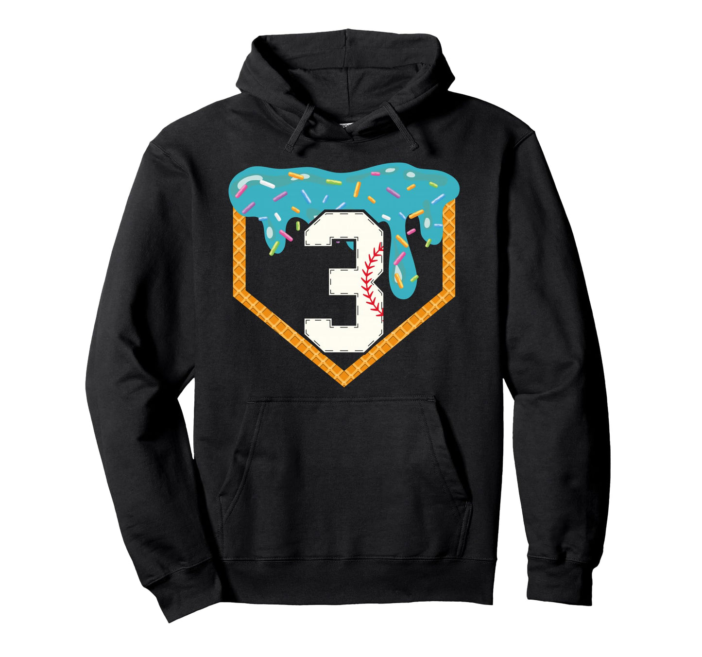 Baseball Drip 3Rd Birthday 3 Year Old Hoodie - Custom Art Print Men Women - T-Shirt, Sweatshirt, Hoodie