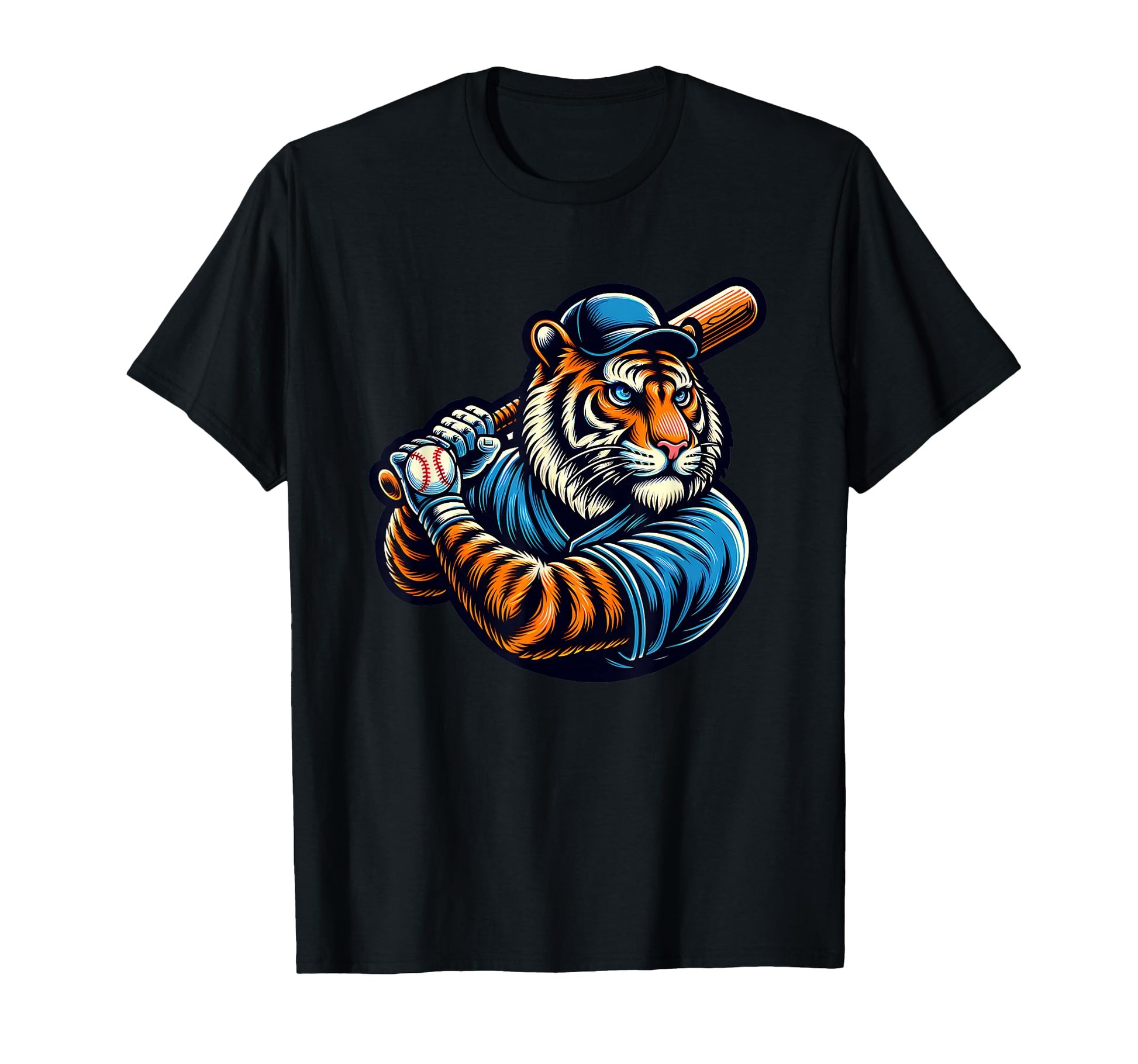Fierce Tiger Baseball Power T-Shirt - Custom Art Print Men Women - T-Shirt, Sweatshirt, Hoodie