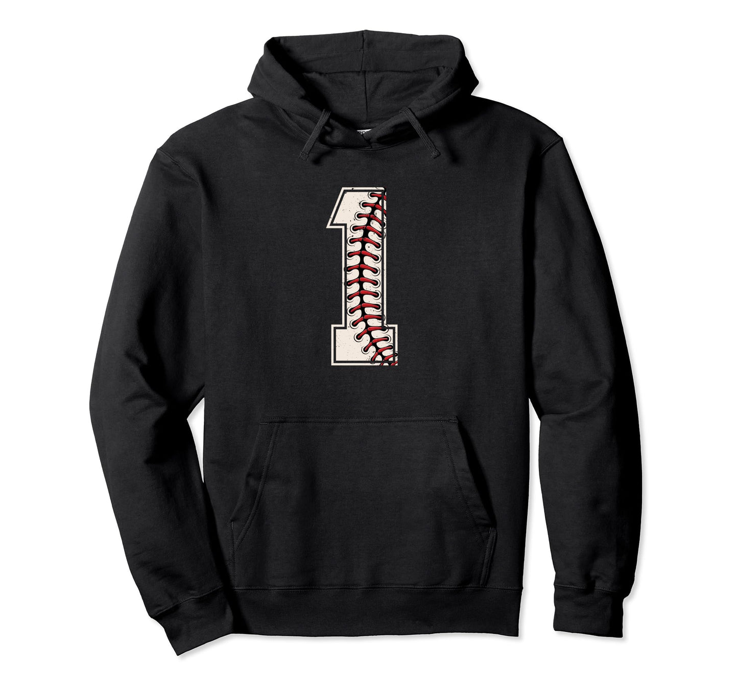 Baseball Player Number 1 One Baseball Hoodie - Minimalist Print for Adults - T-Shirt, Sweatshirt, Hoodie