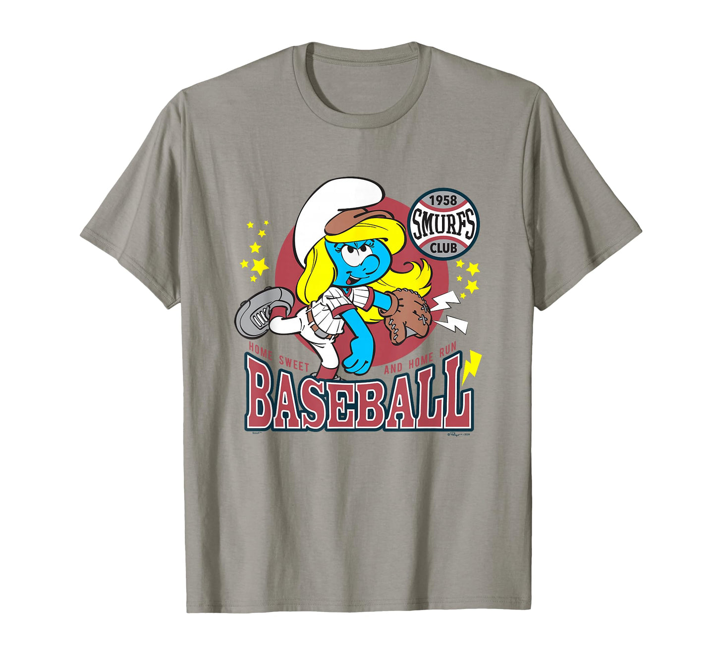 Smurfs Baseball Home Sweet And Home Run T-Shirt - Minimalist Print Unisex - T-Shirt, Sweatshirt, Hoodie
