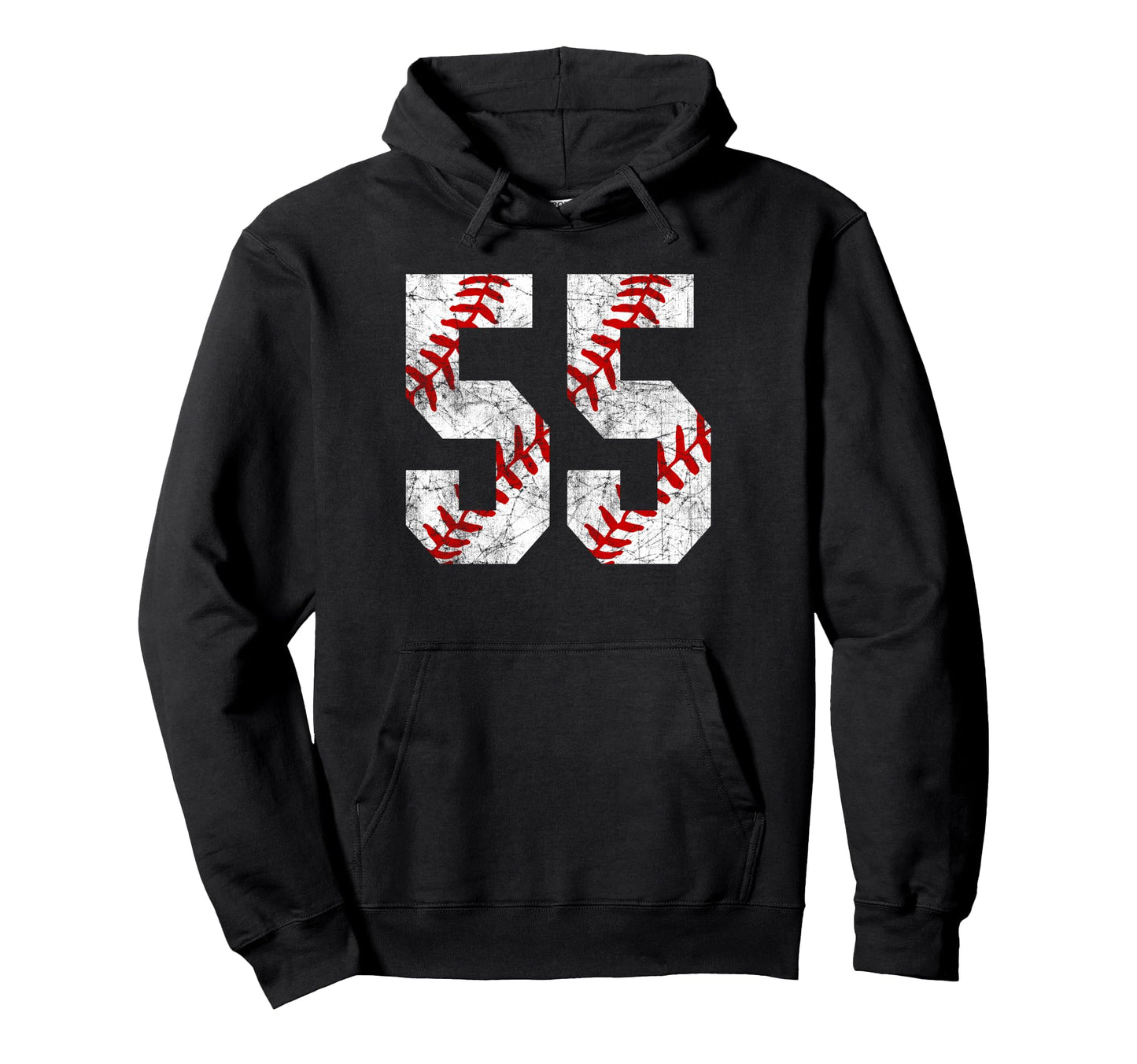Distressed Baseball Number 55 Jersey Hoodie - Streetwear Style Unisex - T-Shirt, Sweatshirt, Hoodie