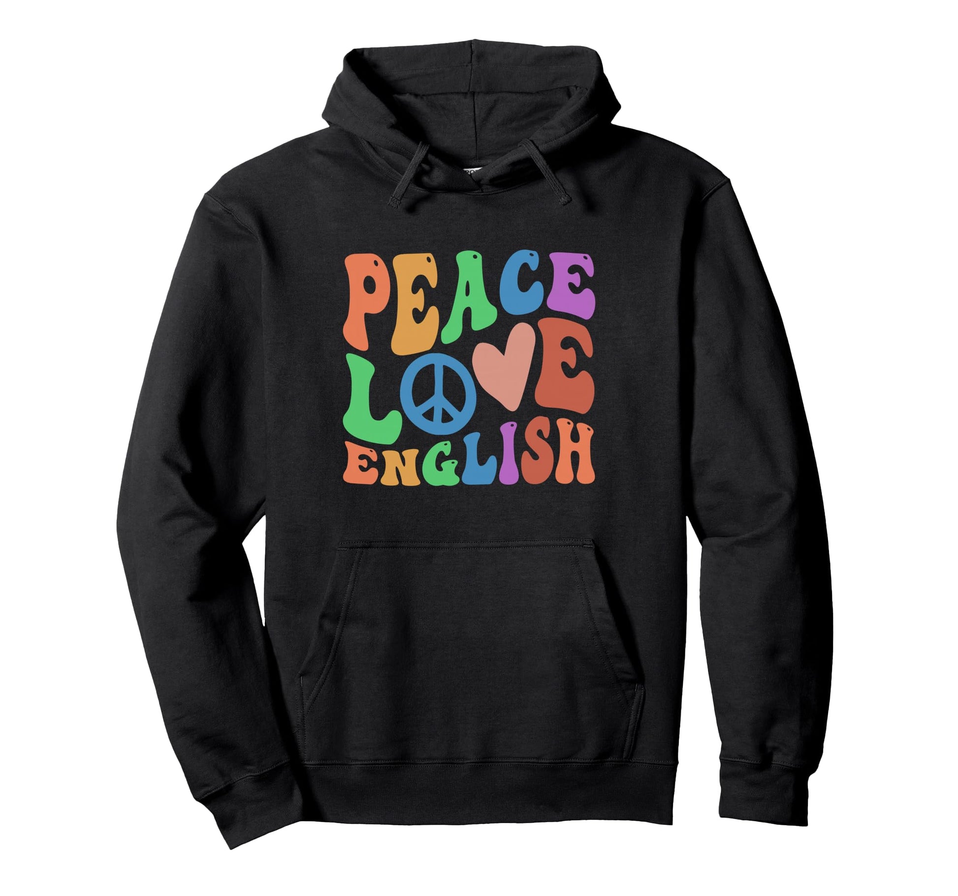 Ela Teacher Peace Love English Hoodie - Aesthetic Graphic for Adults - T-Shirt, Sweatshirt, Hoodie