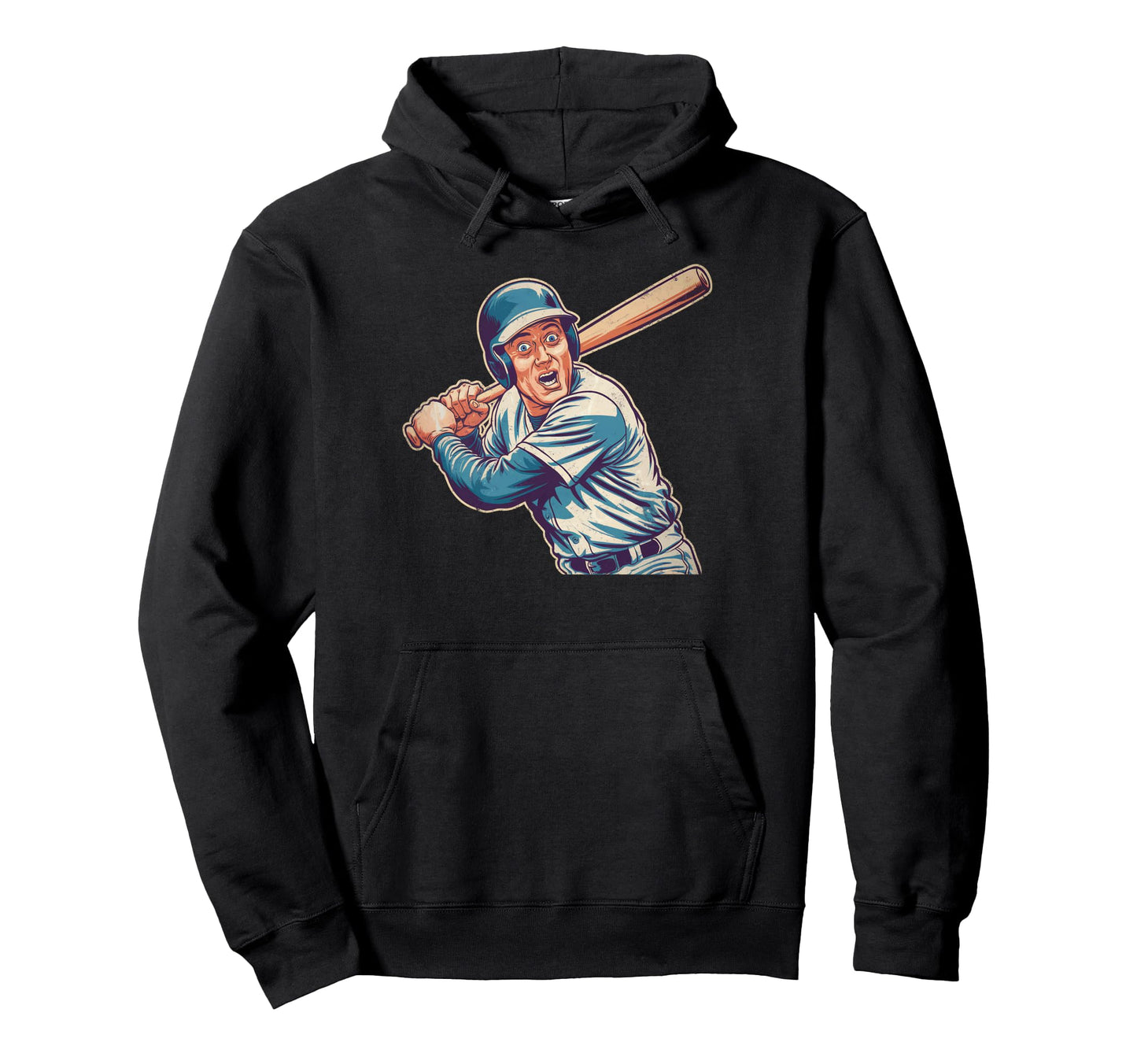 Baseball Batter Distressed Sports Art Hoodie - Unique Graphic Unisex - T-Shirt, Sweatshirt, Hoodie