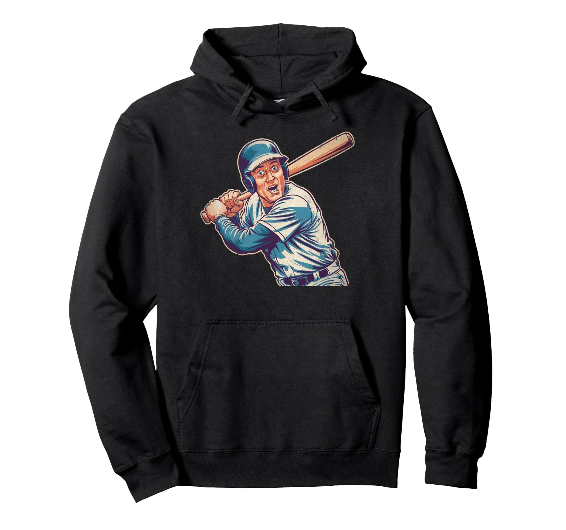 Baseball Batter Distressed Sports Art Hoodie - Unique Graphic Unisex - T-Shirt, Sweatshirt, Hoodie
