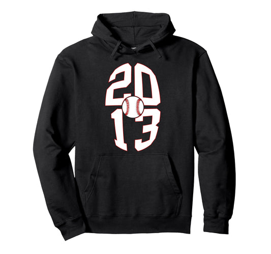 13 Years 2013 Baseball 13Th Birthday Hoodie - Fun Novelty Design for Adults - T-Shirt, Sweatshirt, Hoodie