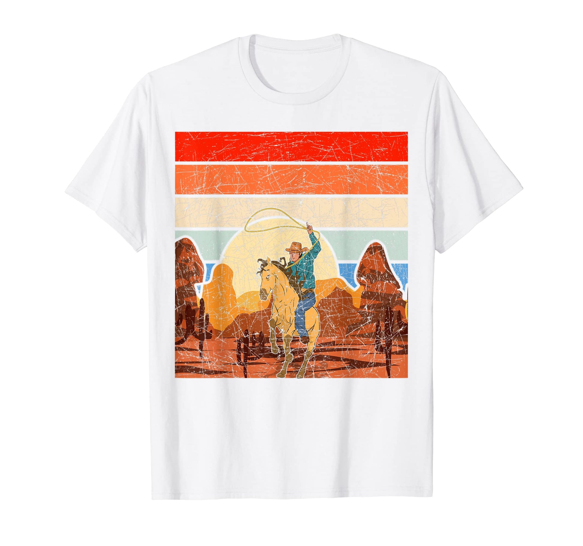 Landscape Horseback Riding Western T-Shirt - Aesthetic Graphic Men Women - T-Shirt, Sweatshirt, Hoodie