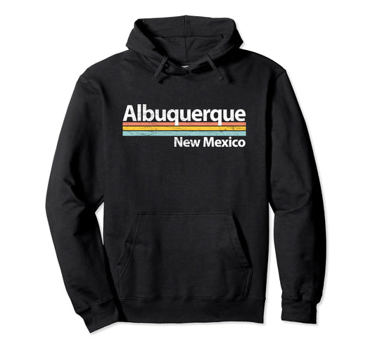 Albuquerque New Mexico Worn Stripes Hoodie - Fun Novelty Design Unisex - T-Shirt, Sweatshirt, Hoodie