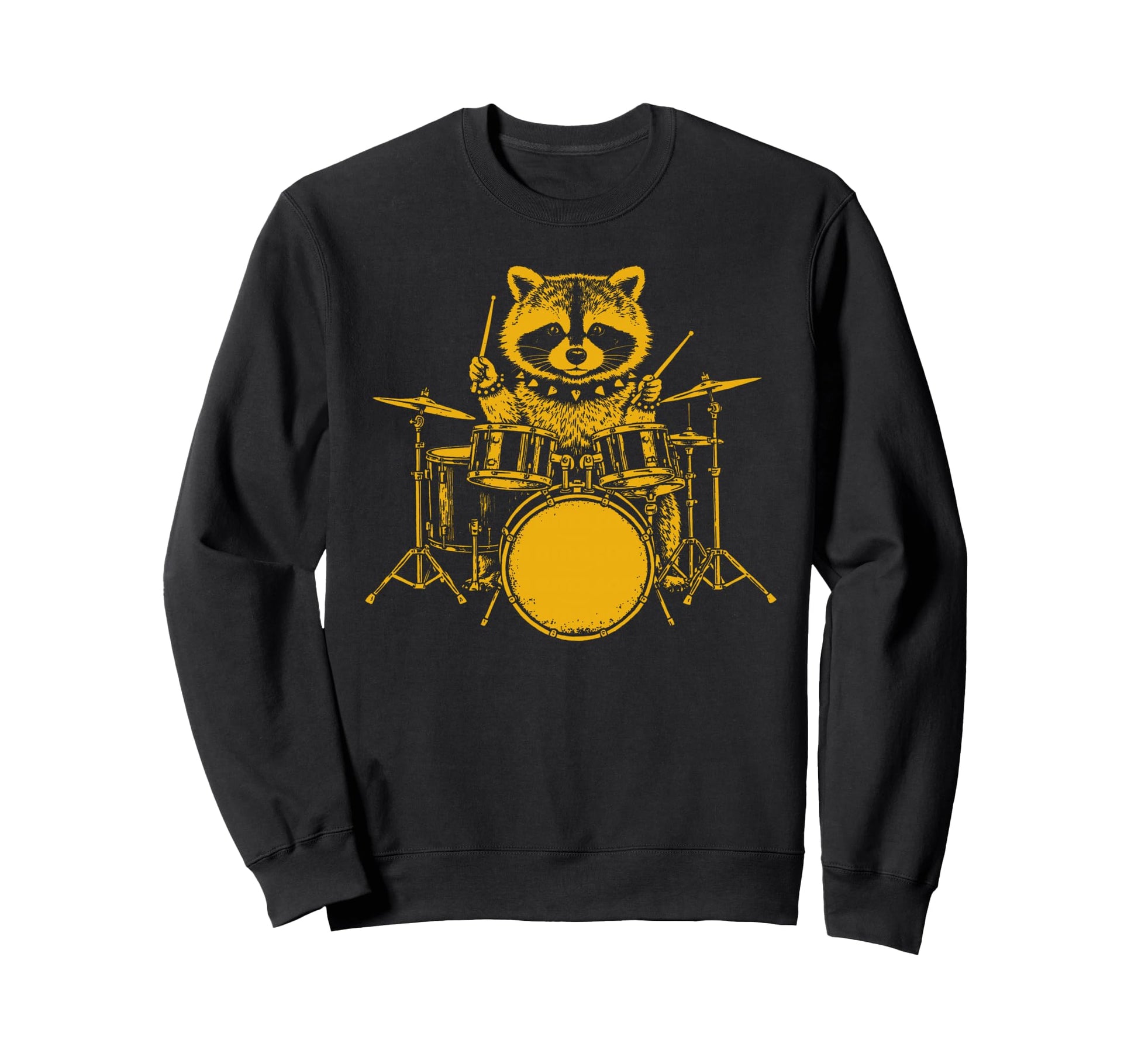 Rocker Raccoon Drummer Trash Sweatshirt - Custom Art Print for Adults - T-Shirt, Sweatshirt, Hoodie