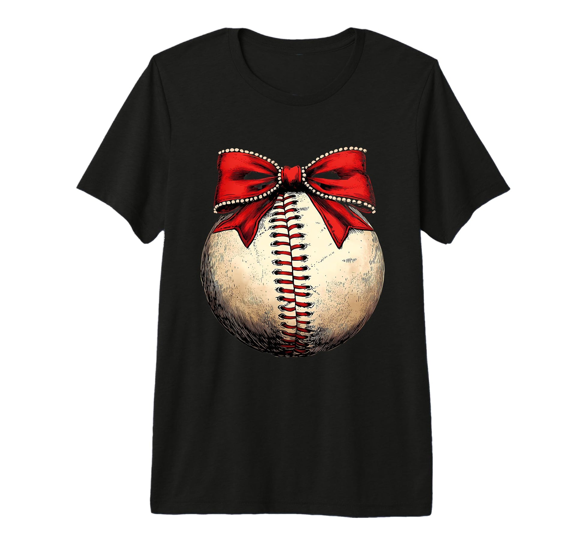 Baseball Coquette Bow Baseball Mom Tri T-Shirt - Trendy Graphic Unisex - T-Shirt, Sweatshirt, Hoodie