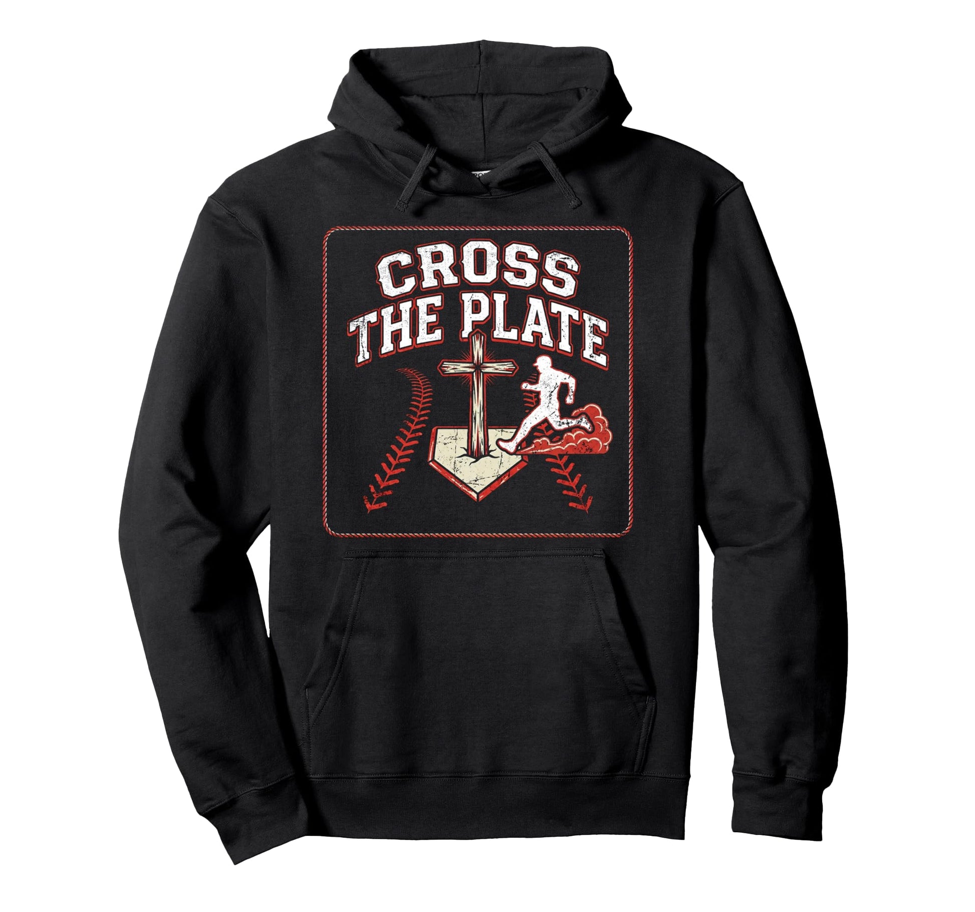 Cross Plate Christian Baseball Faith Hoodie - Casual Everyday Wear Unisex - T-Shirt, Sweatshirt, Hoodie