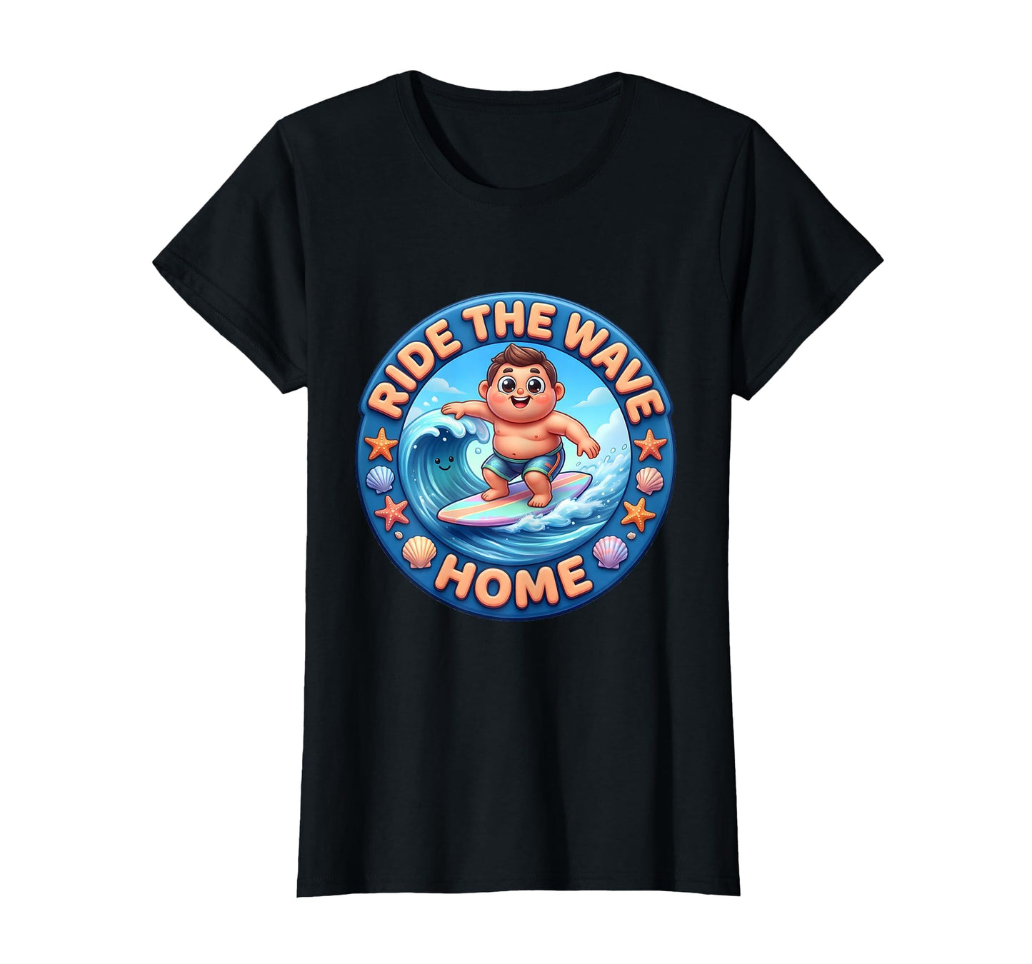 Ride Wave Home Mens Surf T-Shirt - Unique Graphic Unisex - T-Shirt, Sweatshirt, Hoodie