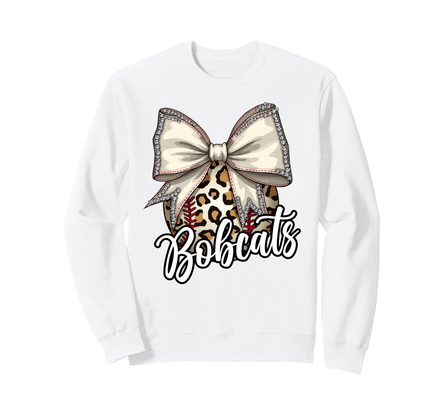 Bobcats Baseball Mom Leopard Sweatshirt - Novelty Apparel Men Women - T-Shirt, Sweatshirt, Hoodie
