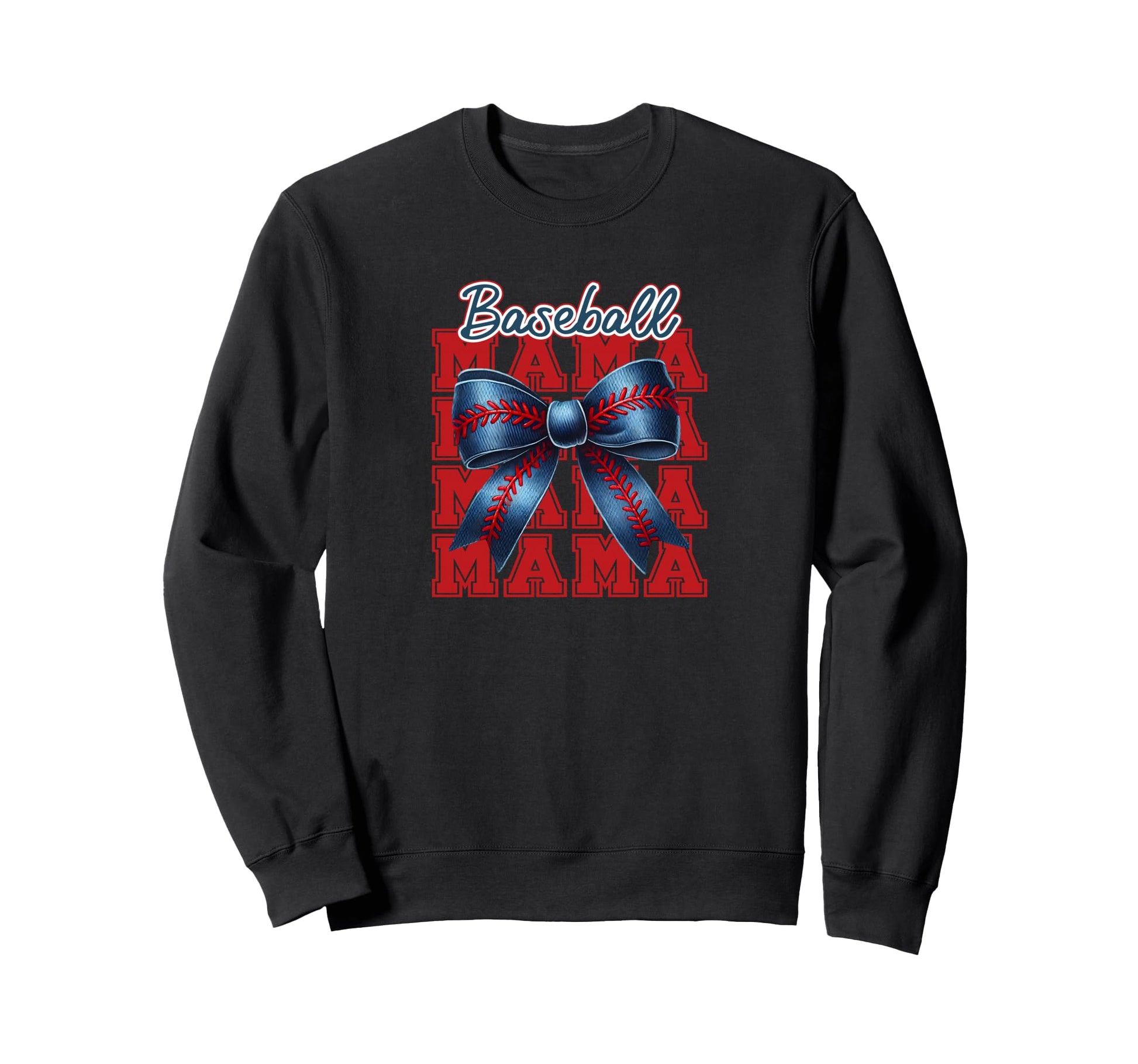 Baseball Mama Bow Sweatshirt - Casual Everyday Wear Unisex - T-Shirt, Sweatshirt, Hoodie