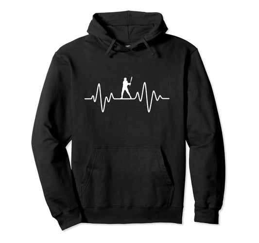 Baseball Heartbeat I Love Baseball Hoodie - Fun Novelty Design Unisex - T-Shirt, Sweatshirt, Hoodie