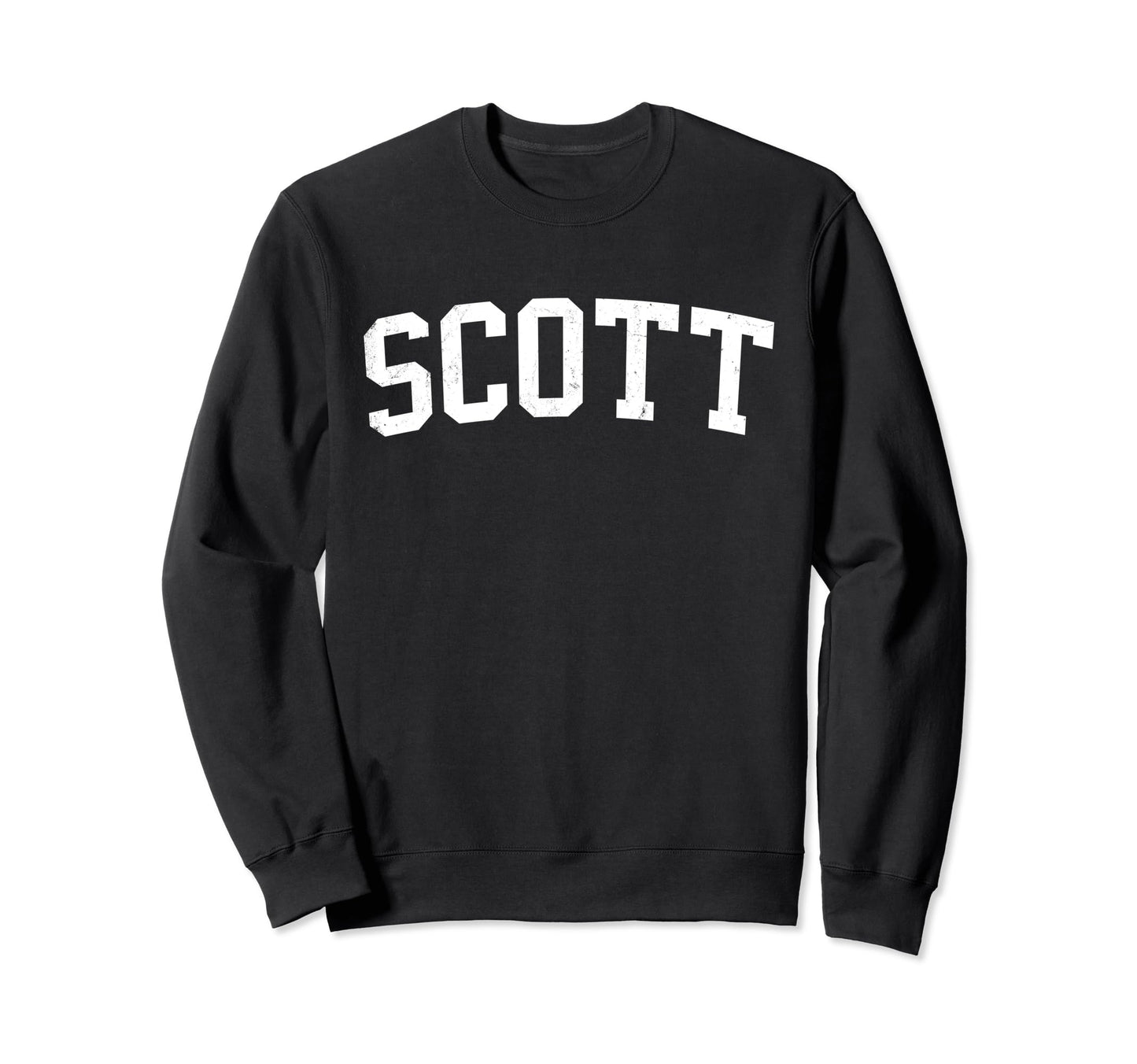 Scott La Distressed White Varsity Sweatshirt - Novelty Apparel Men Women - T-Shirt, Sweatshirt, Hoodie
