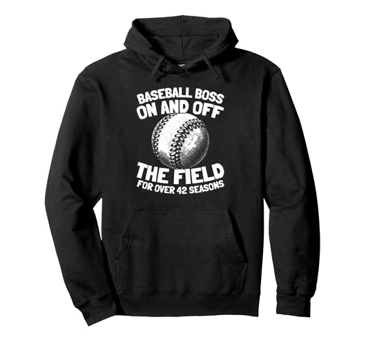 42 Years Old Team Player Baseball Hoodie - Graphic Print Men Women - T-Shirt, Sweatshirt, Hoodie
