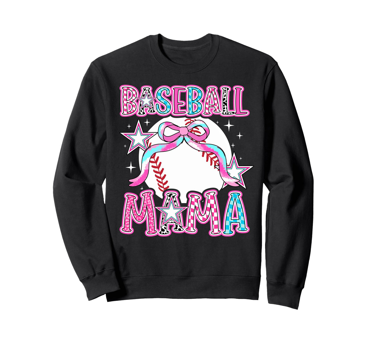 Baseball Mama Coquette Baseball Sweatshirt - Custom Art Print Men Women - T-Shirt, Sweatshirt, Hoodie