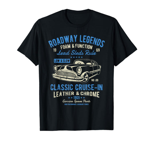 Automotive Nostalgia Car Cruise Distressed T-Shirt - Graphic Print Unisex - T-Shirt, Sweatshirt, Hoodie
