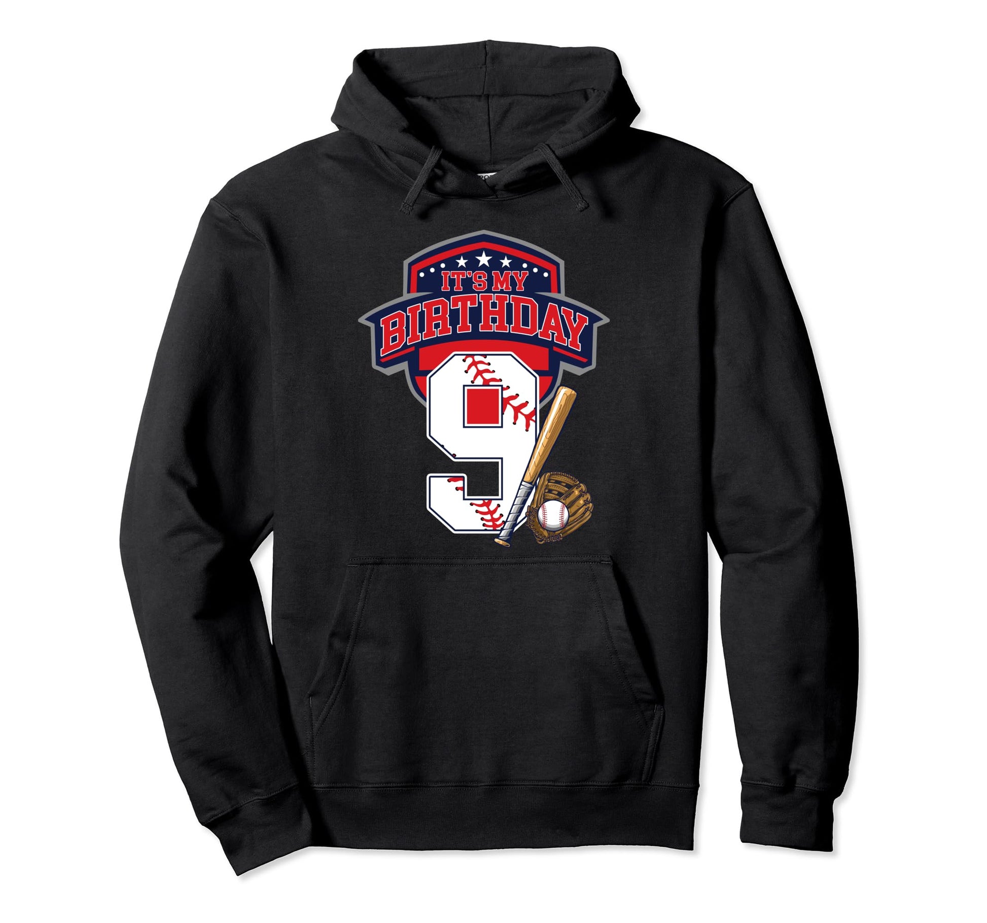 Its My 9Th Baseball Birthday Party Sport Hoodie - Graphic Print for Adults - T-Shirt, Sweatshirt, Hoodie