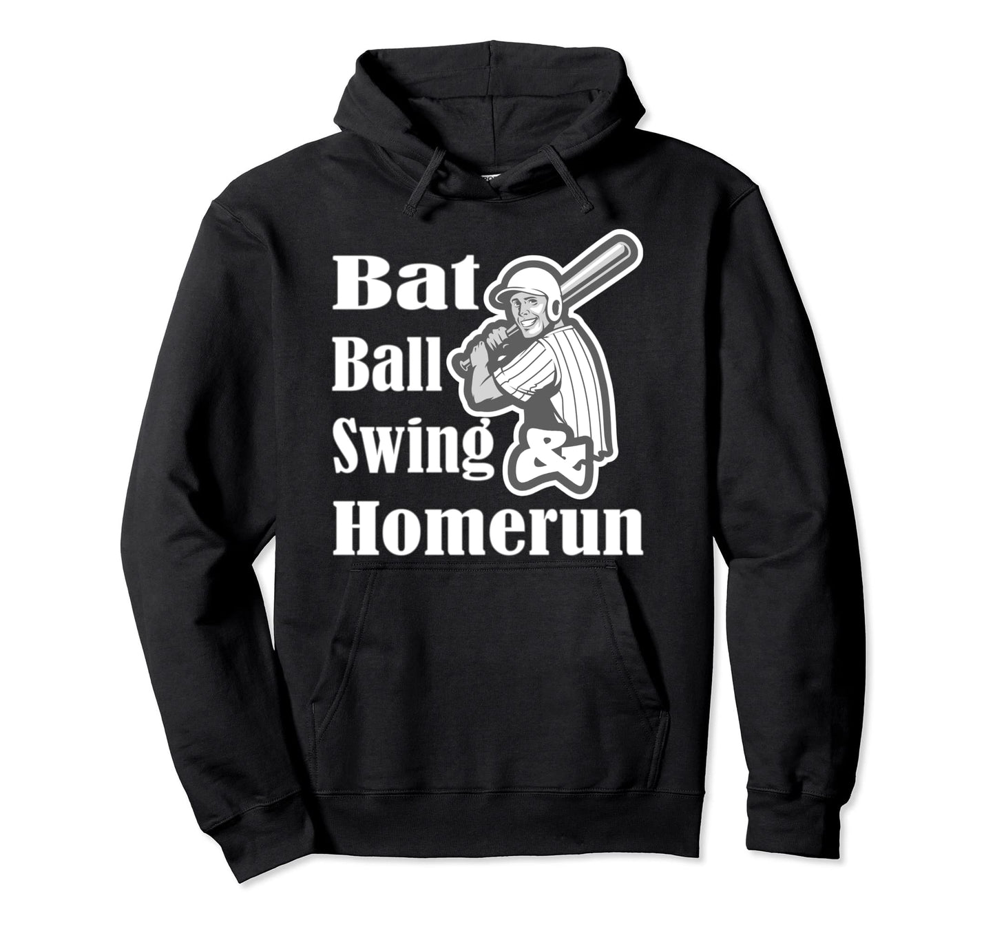 Bat Ball Swing Homerun Baseball Hoodie - Unique Graphic for Adults - T-Shirt, Sweatshirt, Hoodie