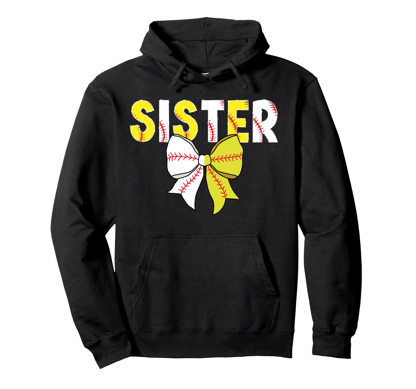 Baseball Softball Sister Coquette Hoodie - Streetwear Style Unisex - T-Shirt, Sweatshirt, Hoodie