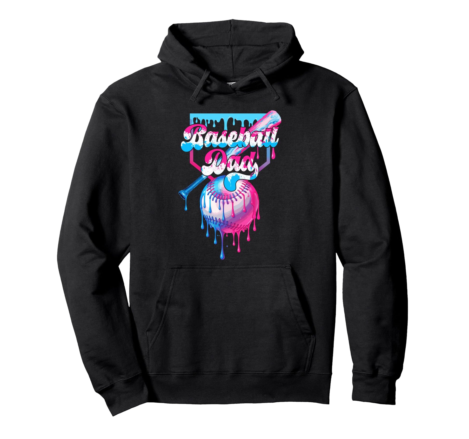 Baseball Dad Funny Fathers Day Ice Cream Hoodie - Graphic Print Unisex - T-Shirt, Sweatshirt, Hoodie
