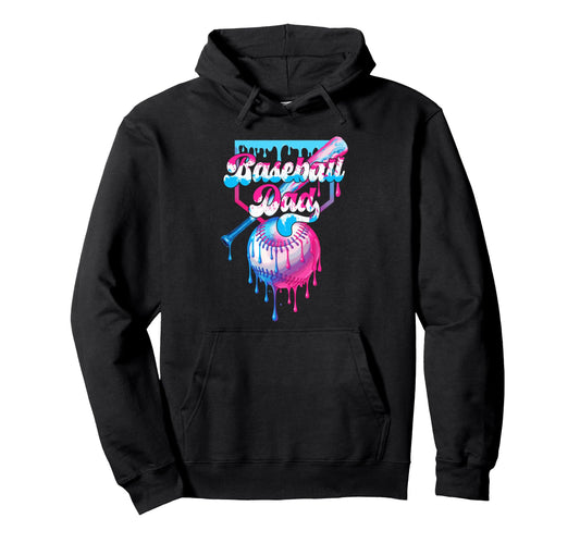 Baseball Dad Funny Fathers Day Ice Cream Hoodie - Graphic Print Unisex - T-Shirt, Sweatshirt, Hoodie