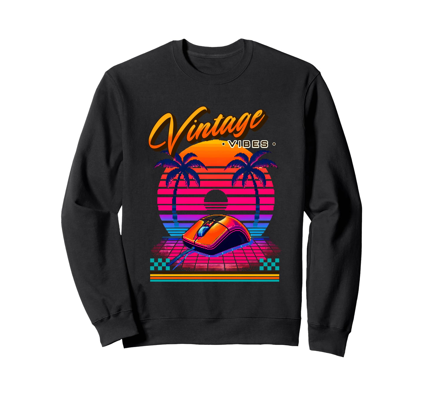 Vibes Old School Mouse 80S Sweatshirt - Custom Art Print Men Women - T-Shirt, Sweatshirt, Hoodie